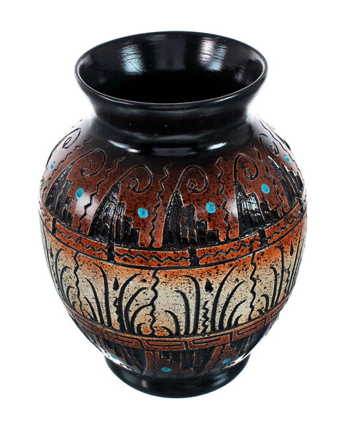 Navajo Indian Hand Crafted Pot By Artist Dewayne Eskeets SN20013